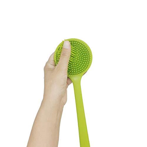 DNC DNC Silicone Back Scrubber Soft Bath Body Brush for Shower with Long Handle (Green)
