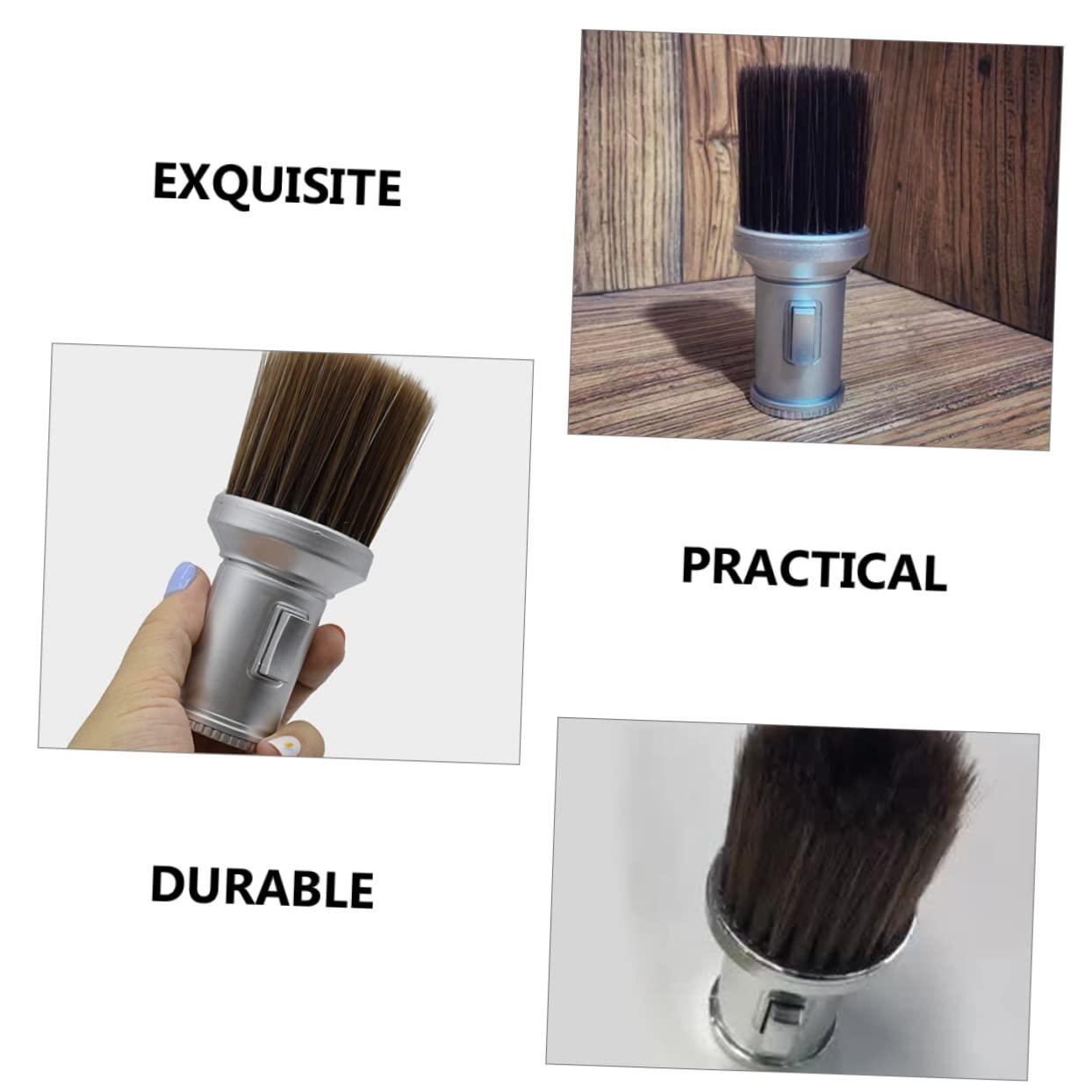 WOONEKY WOONEKY Beard Shaving Brush Powder Dusterbody Household Shaving Brush for Barber Hair Salon or Personal Use Silver