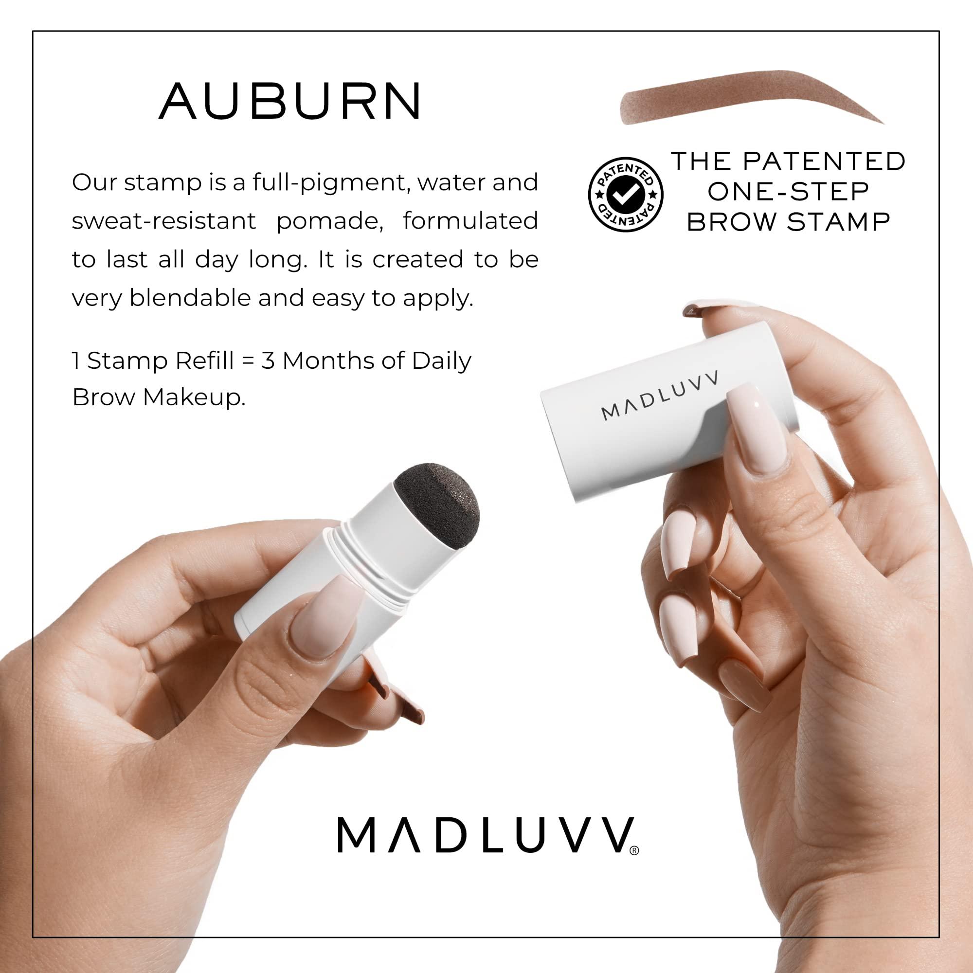 MADLUVV MADLUVV Brow Stamp Refill* - Color Stamp for Brows & Root Touch Up for Women & Men, Instantly Conceal Hair Loss, Grey Hair, Thinning Hair with Stain-Proof/Smudge-Proof Powder Formula (Auburn)