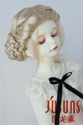 Jusuns JD177 7-8inch 18-20cm Ballet BJD Wigs 1/4 MSD Lovely Braids Bowl Synthetic Mohair Doll Wigs (Blend Blond)