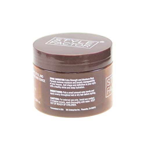 EDGEBOOSTER Style Factor Edge Booster Strong Hold Water-Based Pomade - Super Shine & Moisture 3.38oz (AMBER)