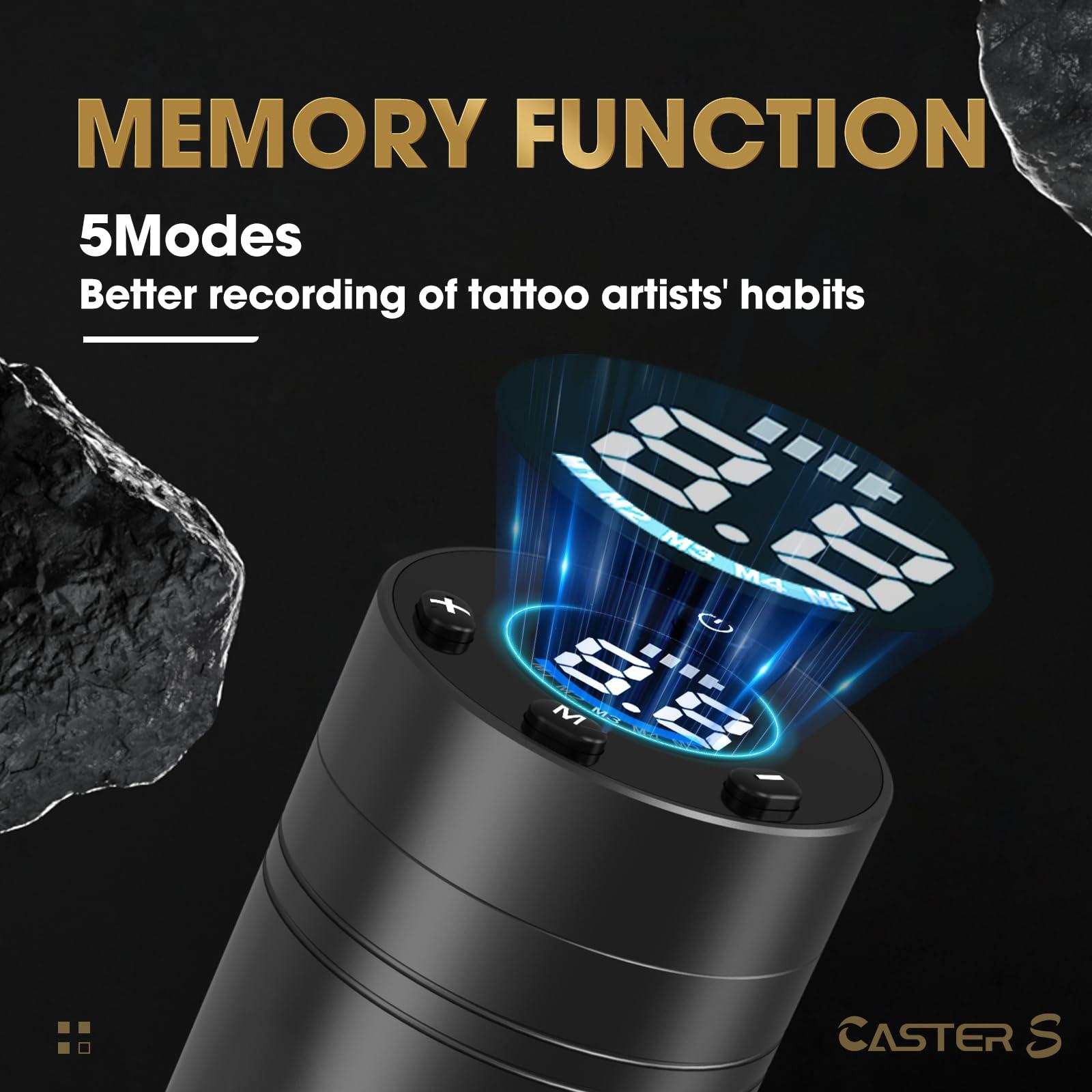 EZTAT2 EZ Wireless Tattoo Machine - Tattoo Pen Machine with 1500mAh Battery Power Supply Rotary Tattoo Gun for Tattoo Beginners and Artists (Caster S Red)