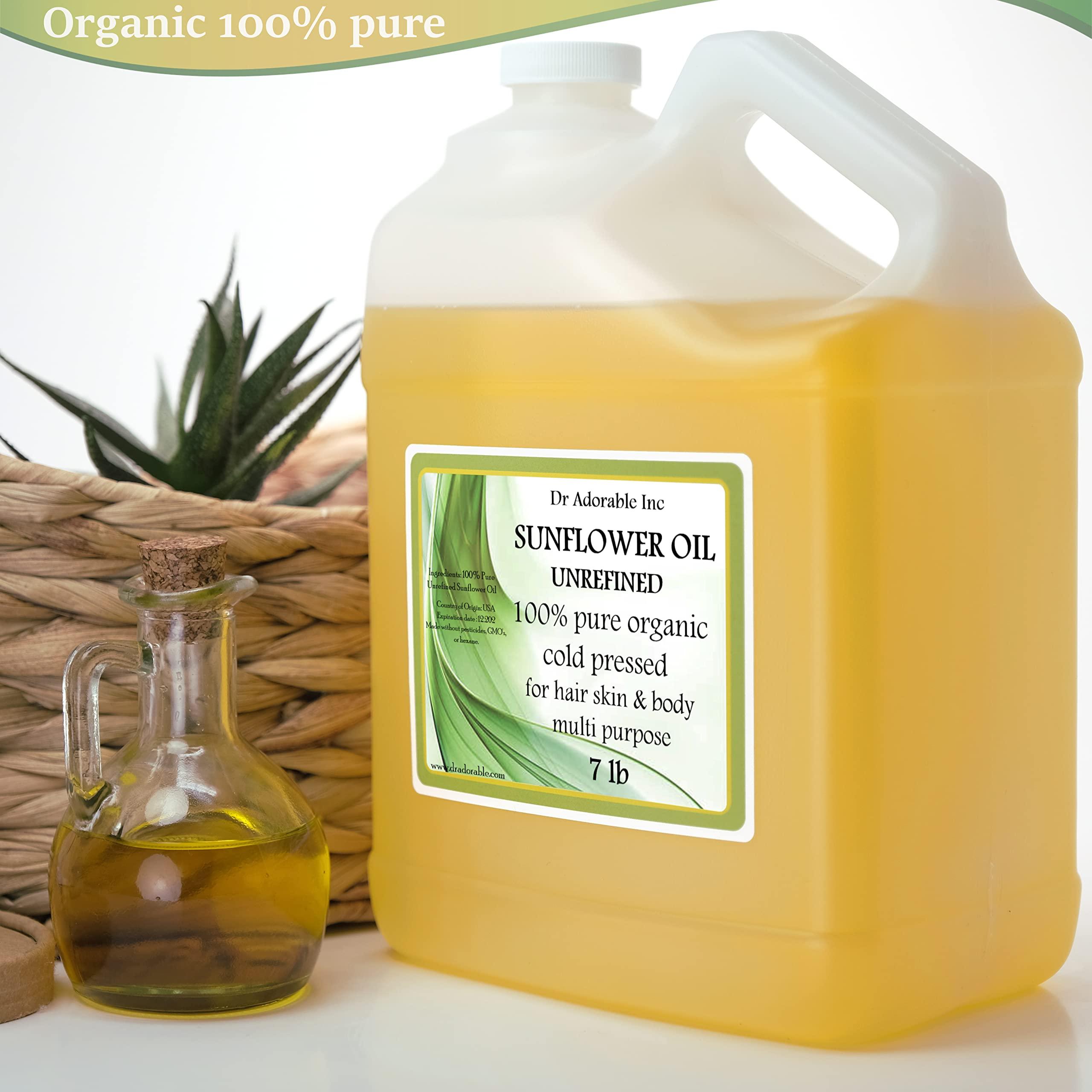 Dr Adorable Dr Adorable - 7 lb - Sunflower Oil Unrefined - 100% Pure Natural Premium Organic Cold Pressed