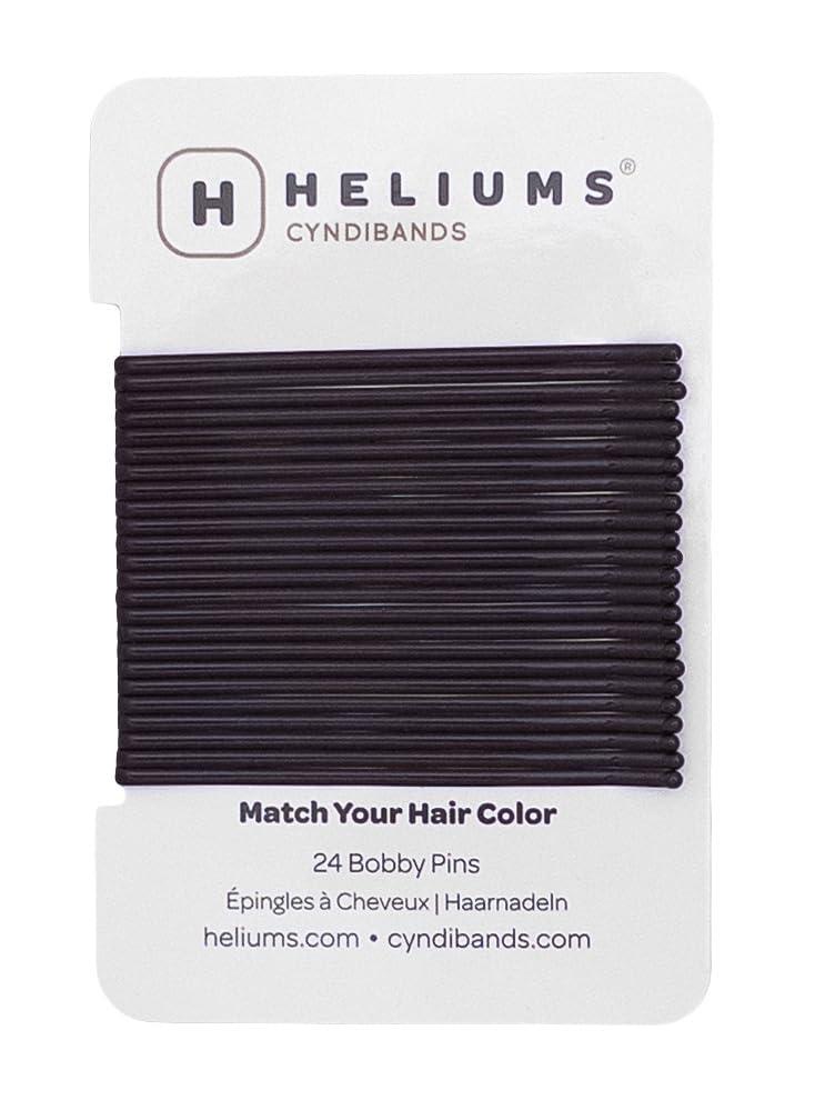 Heliums Heliums Large Bobby Pins - Dark Brown - 2.5 Inch Extra Long Straight Hair Pins, Enamel Coated - 24 Count
