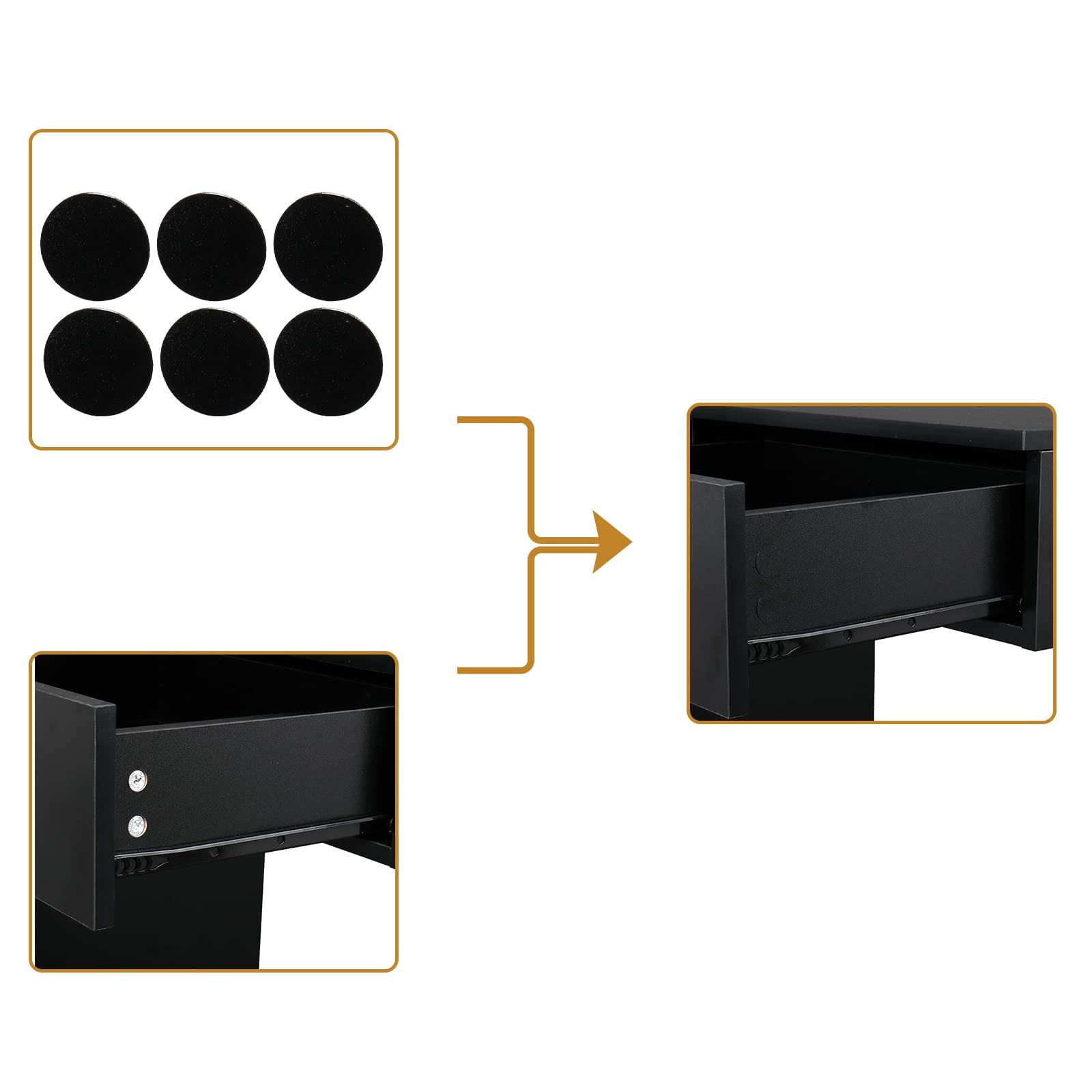 Winado Winado Wall Mount Salon Station Hair Styling, Barber Salon Stations with a Storage Cabinet, 2 Drawers, and 3 Hair Dryer Holders for Hair Stylist Beauty Spa Equipment, Black