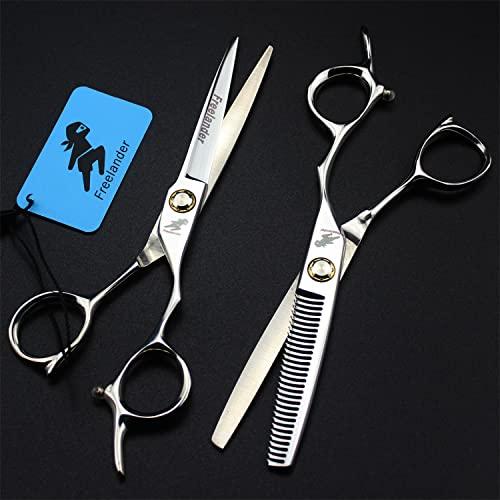 SAGEPL Hair Cutting Scissors, Hair Cutting Shears, 6.0" Hair Cutting Scissors Set, Barber Scissors, Sharp and Durable, for Barber Or Home Use, Plus Bonus Leather Case