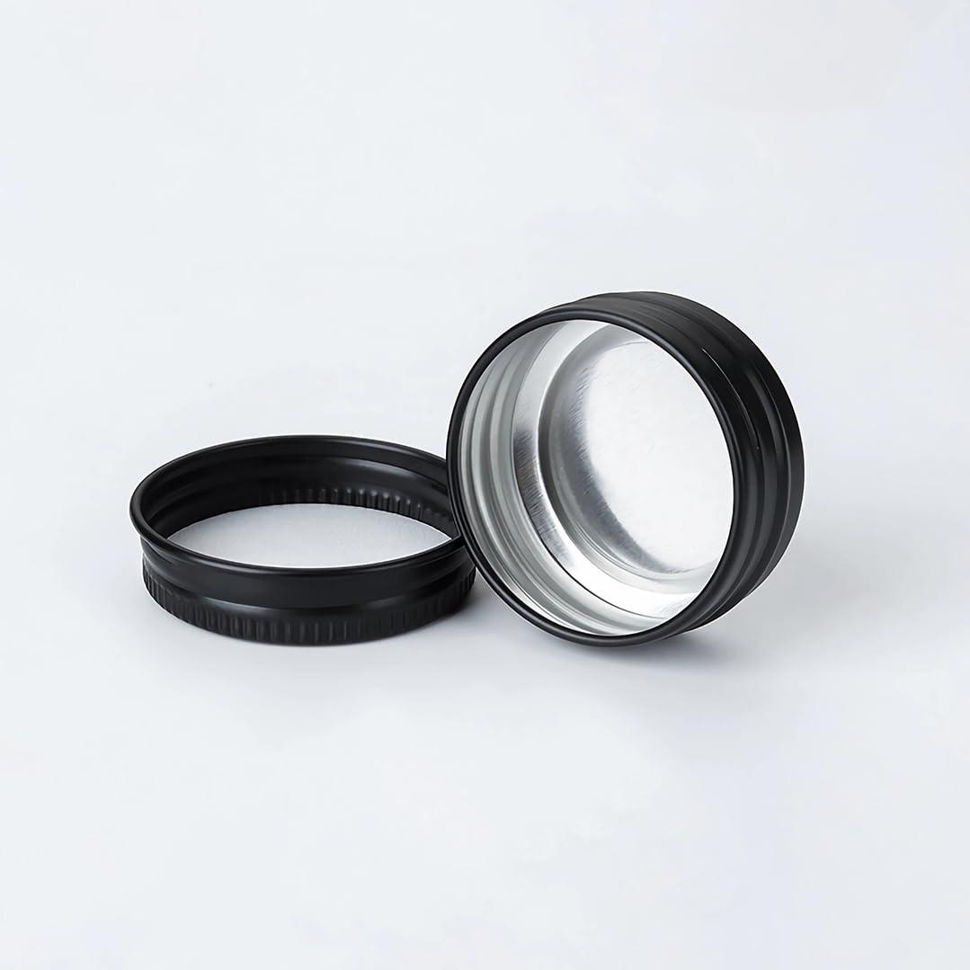 Generic LXLK 48 Pack 15ML Black Aluminum Lip Balm Tins Cans Jars Empty Refillable Containers with Screw Lid Round Travel Storage Cosmetic Storage Bottle for Powder Candle Salve Spice Cream Anti-Leakage