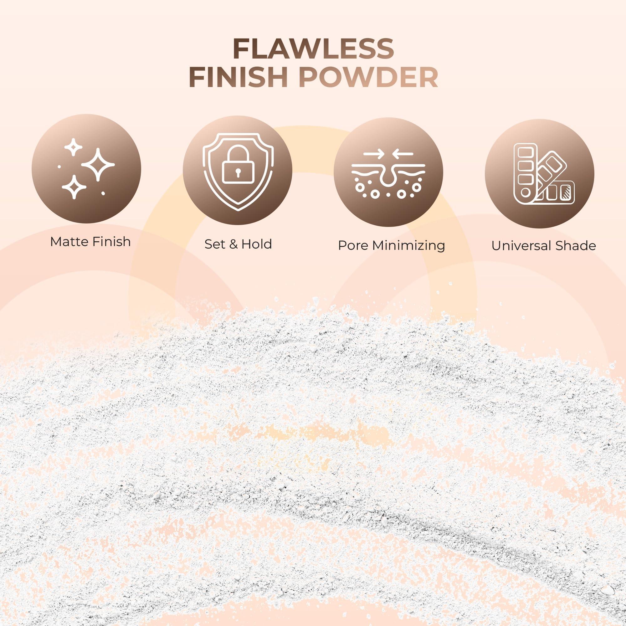 Sweet Face Minerals 4pc Full Size Kit (Cocoa) Mineral Makeup Matte Translucent Loose Foundation + Kabuki Brush + Concealer + Finishing Setting Powder + Bare Face Full Coverage SPF 30 All Skin Types Waterproof