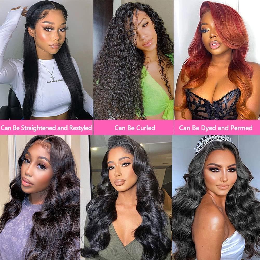 AIMAKER 12A Brazilian Body Wave Human Hair 4 Bundles 18 20 22 24Inch 100% Unprocessed Brazilian Virgin Human Hair Weave Bundles Body Wave Hair Extensions Natural Color