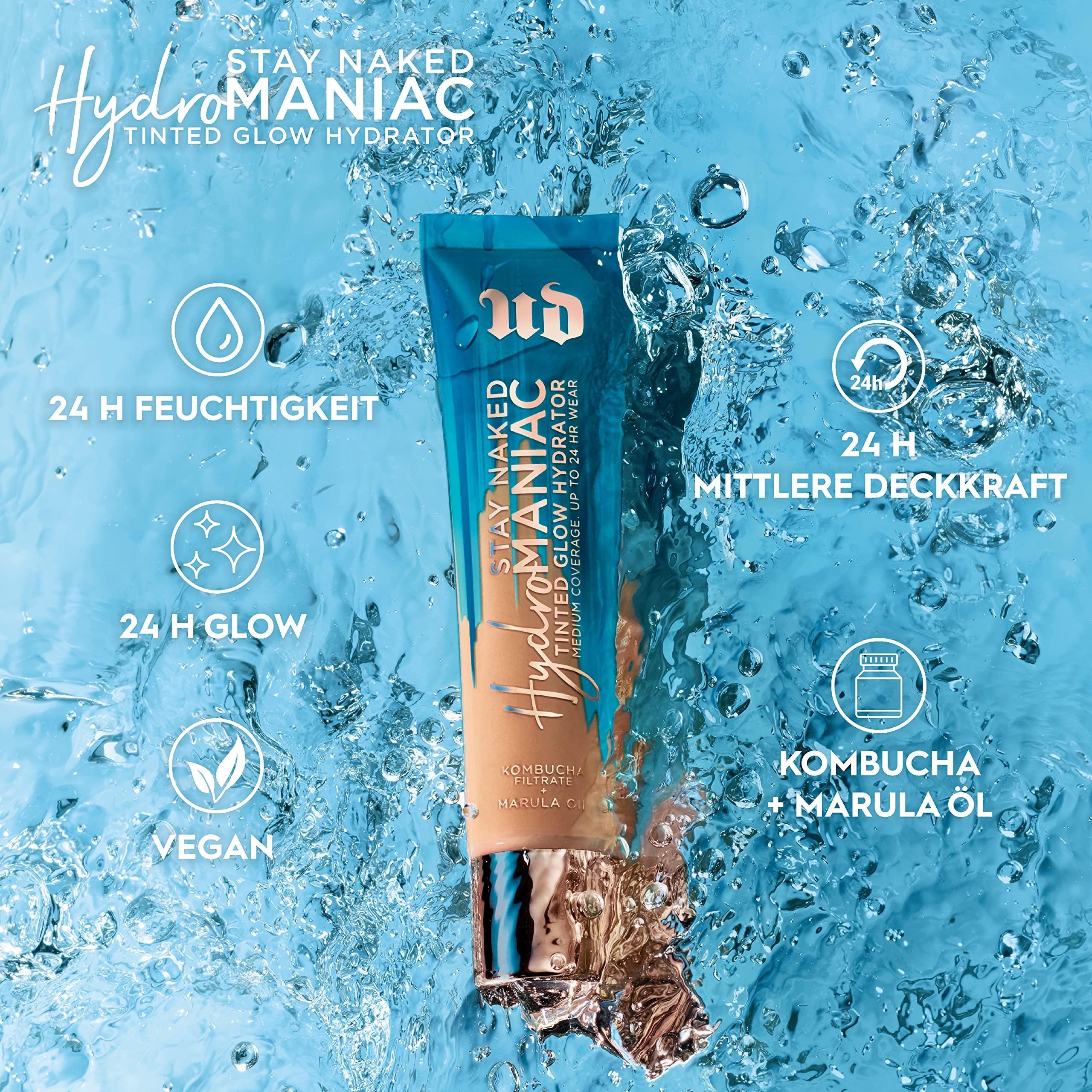URBAN DECAY Urban Decay Hydromaniac Dewy Foundation (41 Light Medium Neutral), Hydrating Tinted Moisturizer for Dry Skin, Buildable Medium Coverage, Non-comedogenic, Vegan, Cruelty-free - 1.1 fl oz