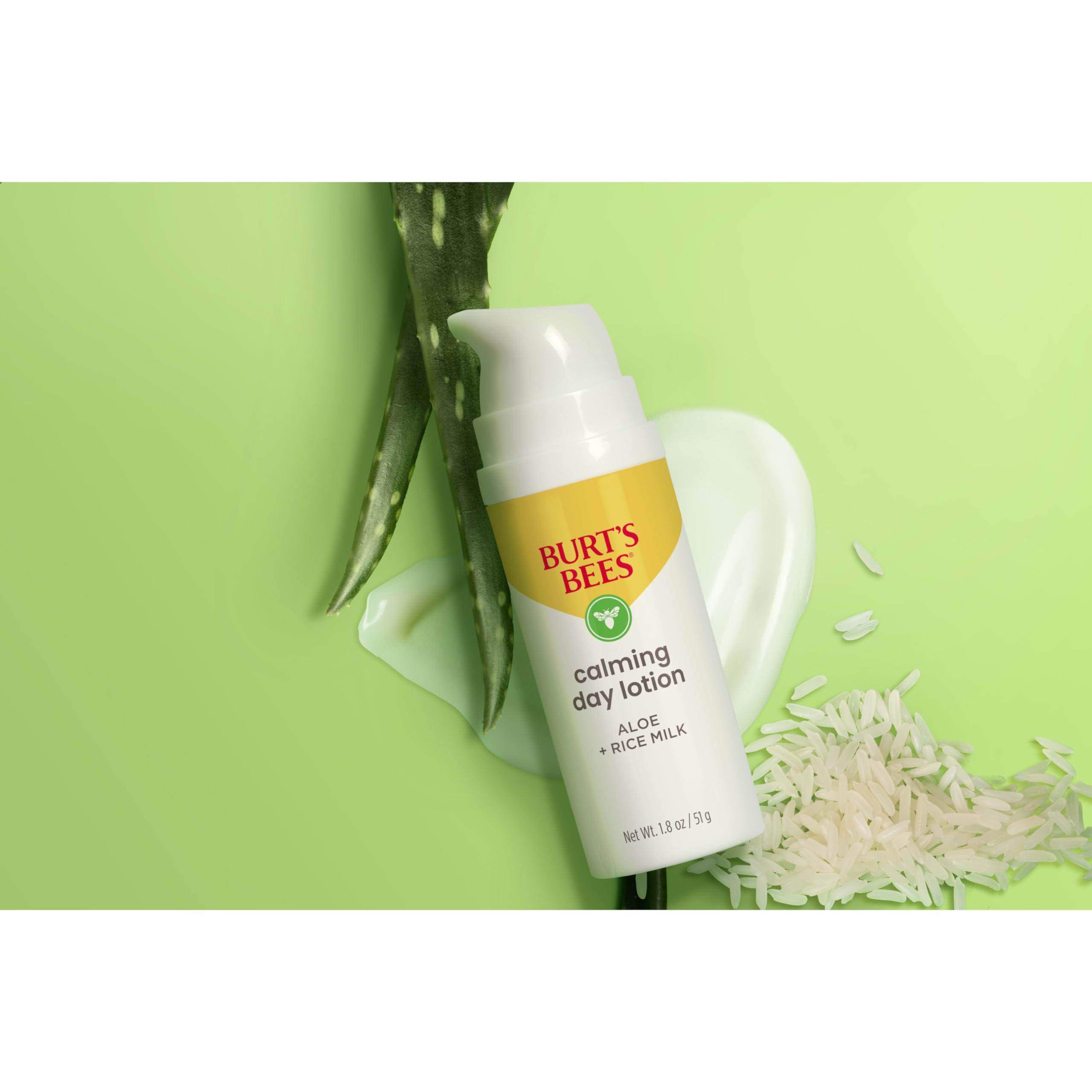 Burt's Bees Burt's Bees Calming Day Face Lotion With Aloe and Rice Milk, Soothing Face Lotion for Sensitive Skin, 98.9 Percent Natural Origin Skin Care, 1.8 oz. Bottle