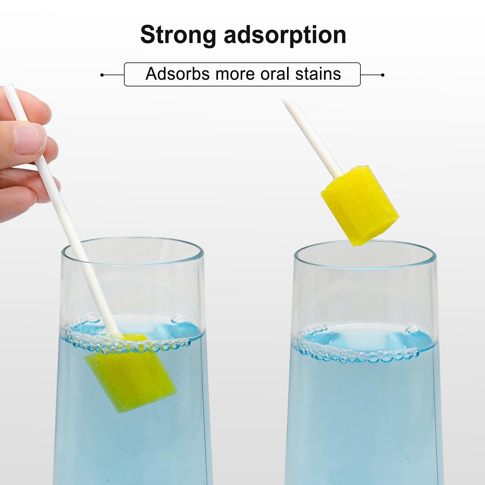 ARGOMAX ARGOMAX Disposable Mouth Swabs, Paper Stick Oral Swabs, Individually Wrapped Odorless Dental Sponge Swabsticks for Mouth & Gum Cleaning, Plum Flower-Yellow-50PCS.