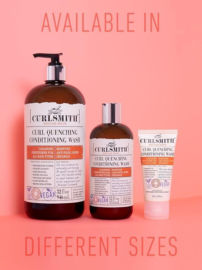 CURLSMITH CURLSMITH - Curl Quenching Conditioning Wash - Vegan Cowash 2 in 1 Conditioner and Shampoo for Wavy, Curly and Coily Hair (3oz)