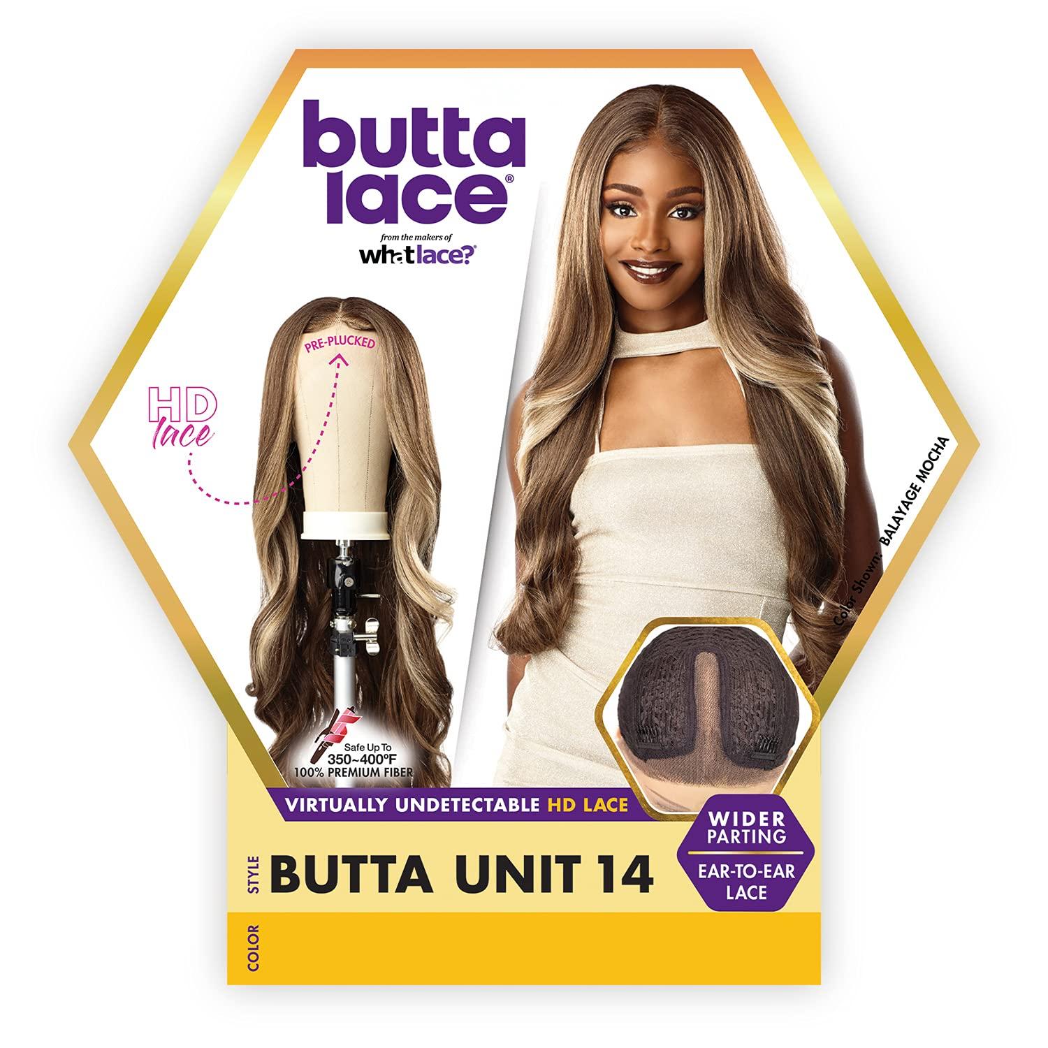 Sensationnel Sensationnel Butta lace wigs - unit 14 extra wide 5 inch deep parting synthetic preplucked hairline glueless lacefront (1 JETBLACK)