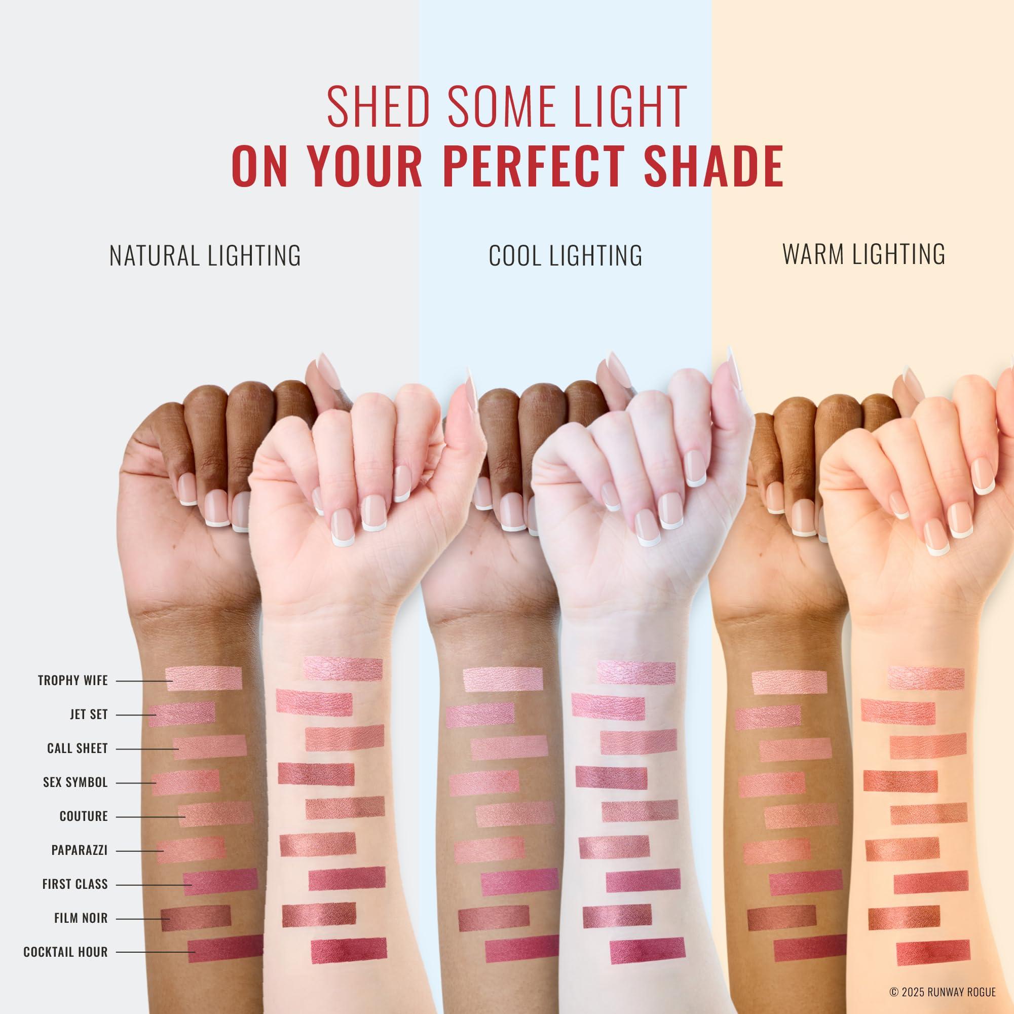 Runway Rogue Runway Rogue Silk Glam Liquid Lipstick, Long Wear Frosted Pale-Pink Lipstick, Trophy Wife