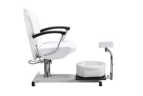 Danyel Danyel Beauty Pedicure Spa Station Chair with Foot Massage Basin Chair Salon Equipment (White)