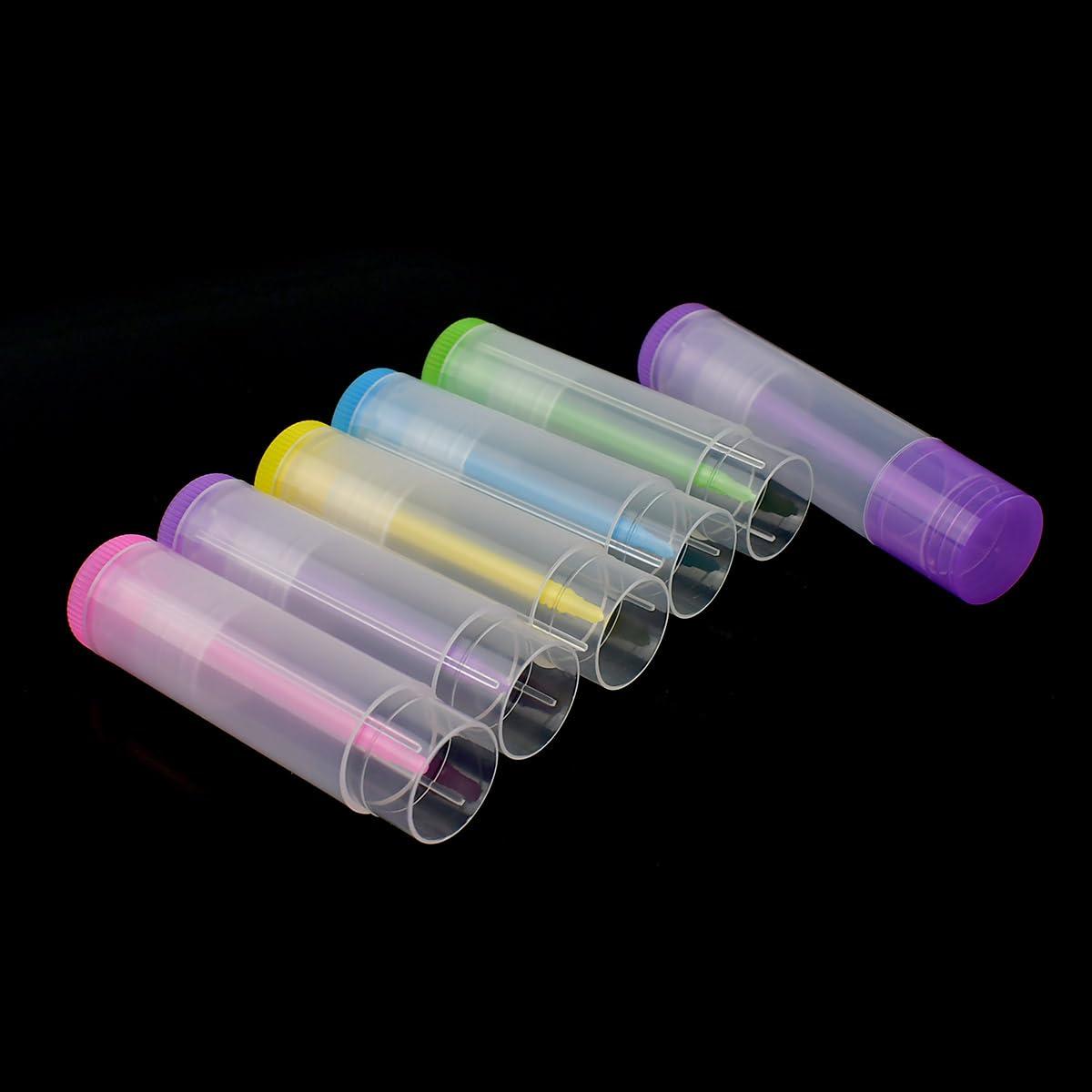 TKYPZY 25 Pcs Clear Empty Lip Balm Tubes Lip Balm Containers Lipstick Container with Caps DIY Lip Balm Tubes Refillable Lip Balm Tube for Homemade Lip Gloss Lipstick 5.5Ml Plastic Lip Balm Containers