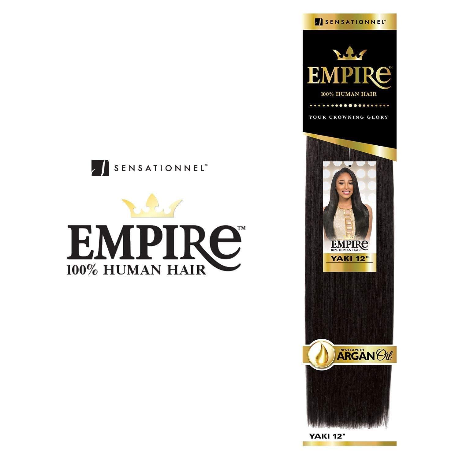 Sensationnel Sensationnel Empire Yaki weave hair - Empire straight human hair yaki texture hair for weaving and sew in styles - Empire Yaki 1 pack (16 inch, BG BURGANDY)