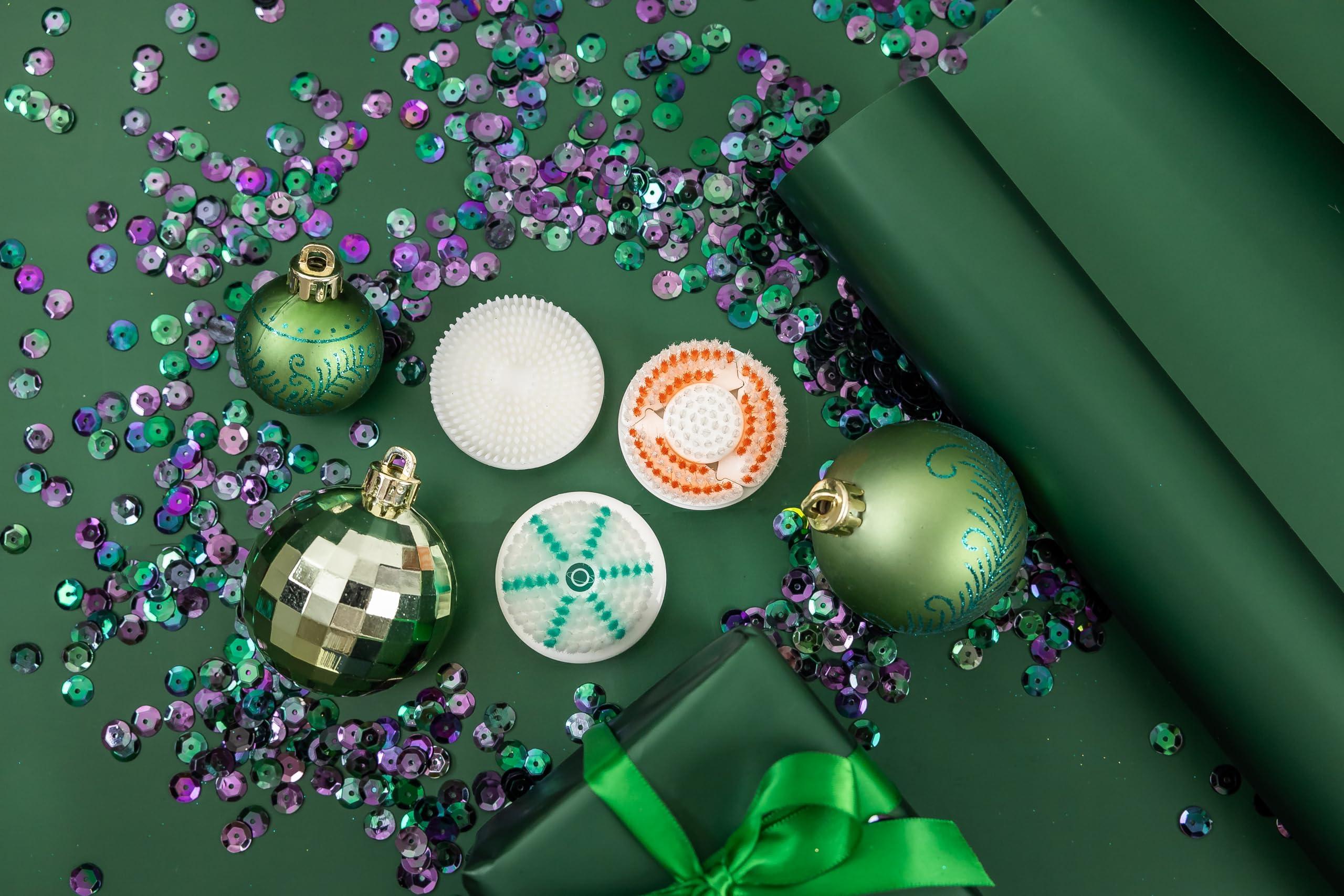 Tao Clean TAO Clean Replacement Exfoliator Brush Head, Replacement Head (1 Head) – Exfoliating Brush Replacement Head for the TAO Clean Electric Face Cleansing Brush and Cleaning Station, White/Orange