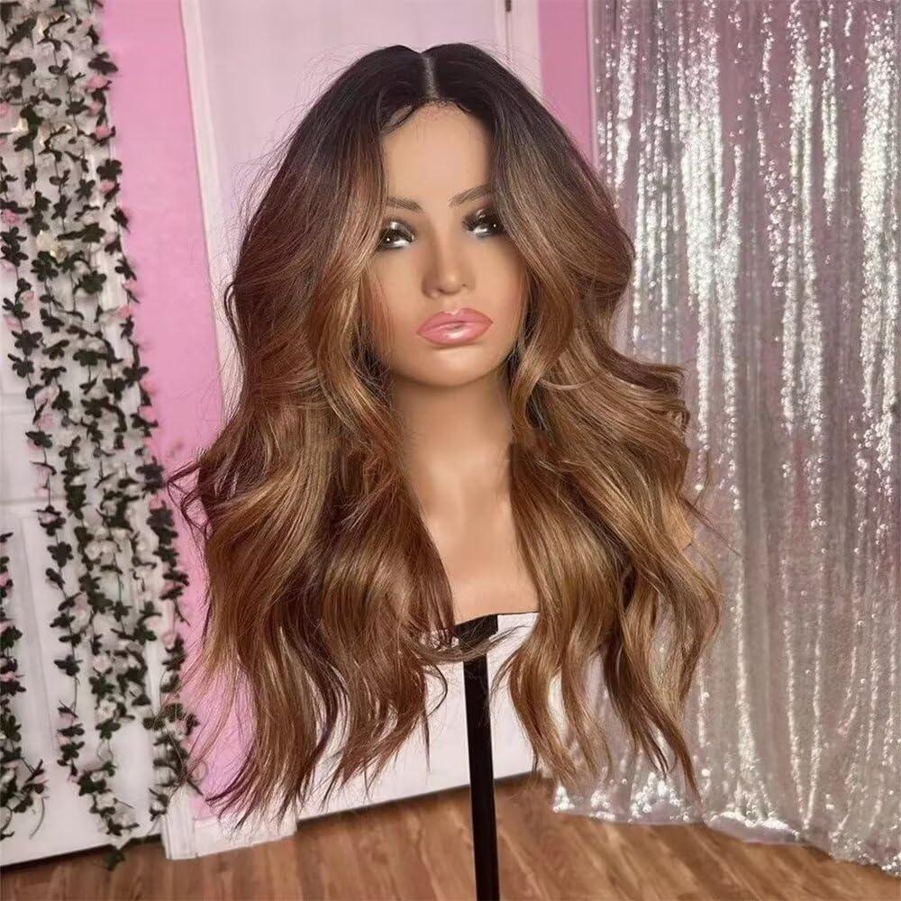 oulaer oulaer 13x6 Honey Blonde Body Wave Human Hair Wig Ombre 1b/30 Colored Brzilian Hair HD Transparent Lace Front Wig Pre Plucked with Baby Hair 150% Density Natural Hairline Remy Hair 24inch