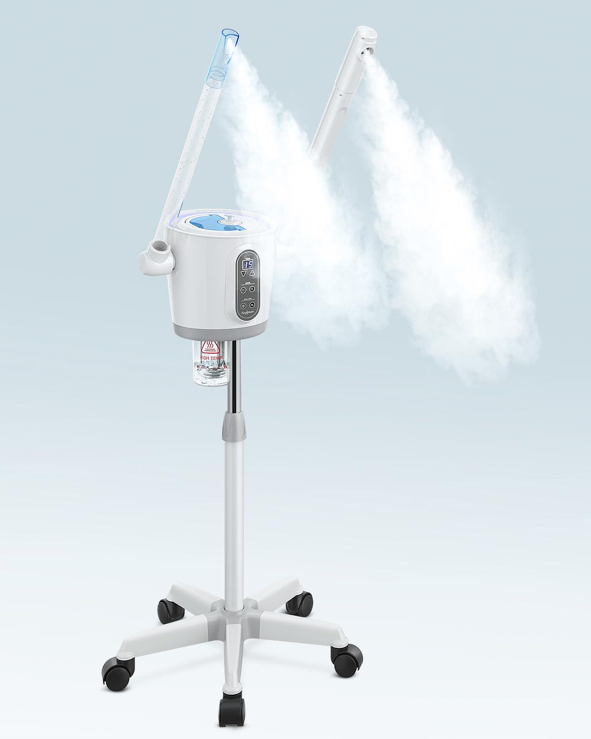 Kingsteam Kingsteam 2 in 1 Hot and Cold Facial Steamer, 30 Min Timer, Ionic Facial Steamer for Home, Esthetician, Professional Nano Water Mist with Large Water Volume for Beauty Salons - Ozone Facial Sprayer