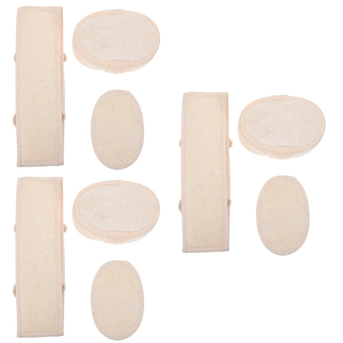 Angoily Angoily 9 Pcs Loofah Bath Towel Exfoliating Scrub Pads Bath Loofah Sponges for Shower Washcloth Soap Grout Animal Dove Body Wash Net Sand Dishwashing Beige Cotton