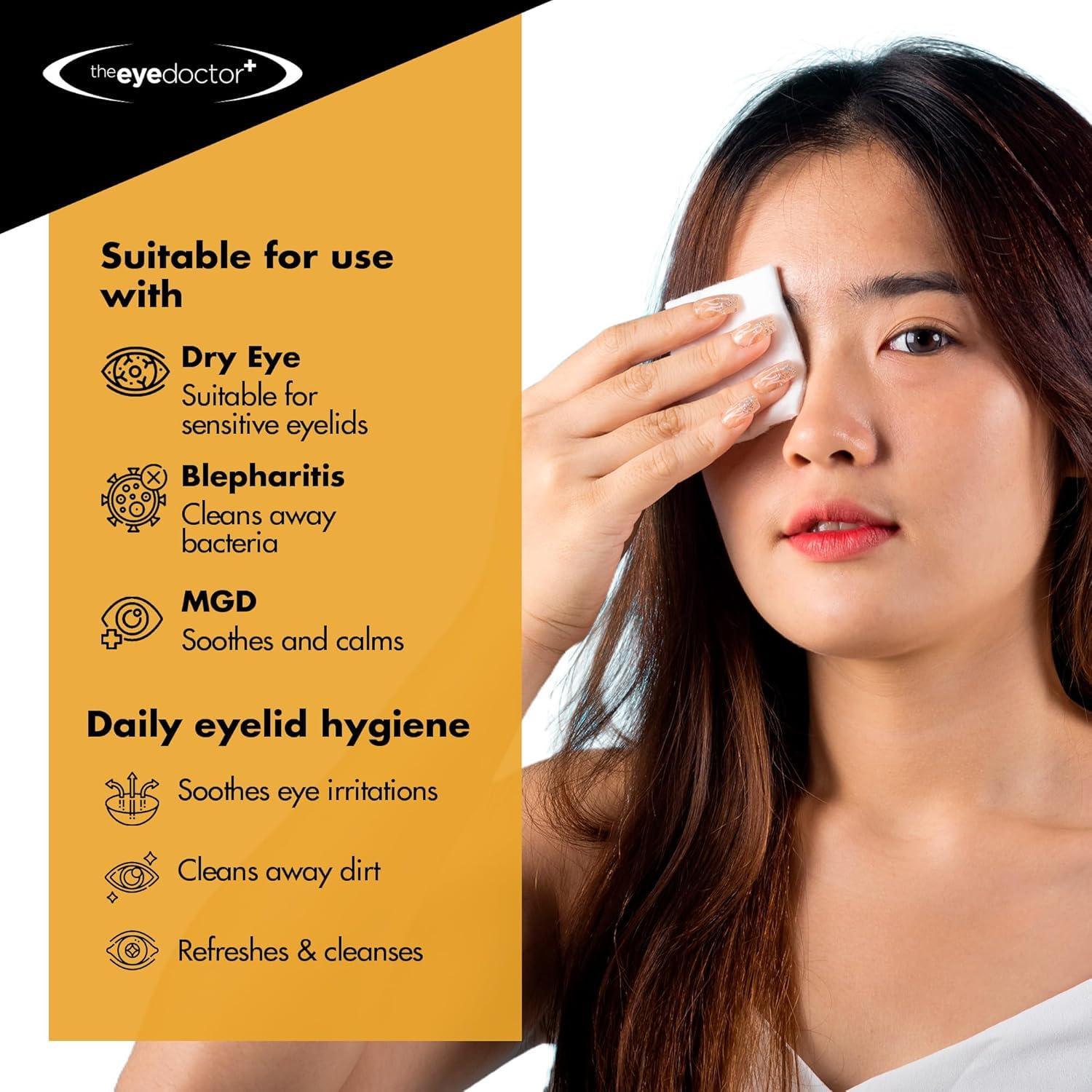The Eye Doctor The Eye Doctor Eyelid Wipes  80 x Single use Lid & Lash Wipes  Suitable for Sensitive Eyes, Dry Eyes, Blepharitis & MGD - Rinse-Free Eye Wipes - Removes Makeup, Oil, Debris