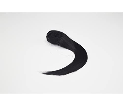 Pouf Hairdos Pouf Hairdos Skinny Bun Human Hair Extension Hairpiece for Elegant and Effortless Bun, Readymade women with thin short hair, Updo Pieces any occasions (Human Black)