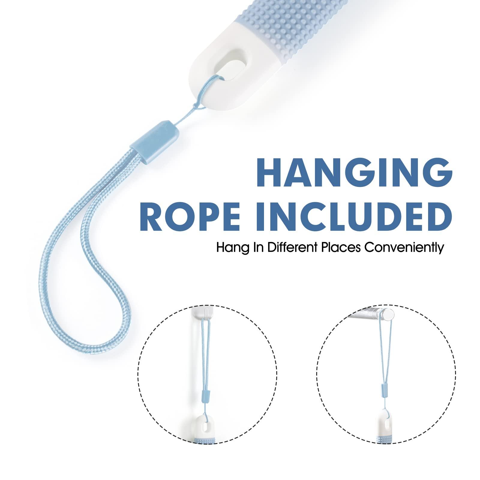 Backski Backski Back Scrubber Anti Slip for Shower,Shower Brush Long Handle with Stiff and Soft Bristles,Body Exfoliator for Bath or Dry Brush(Blue)