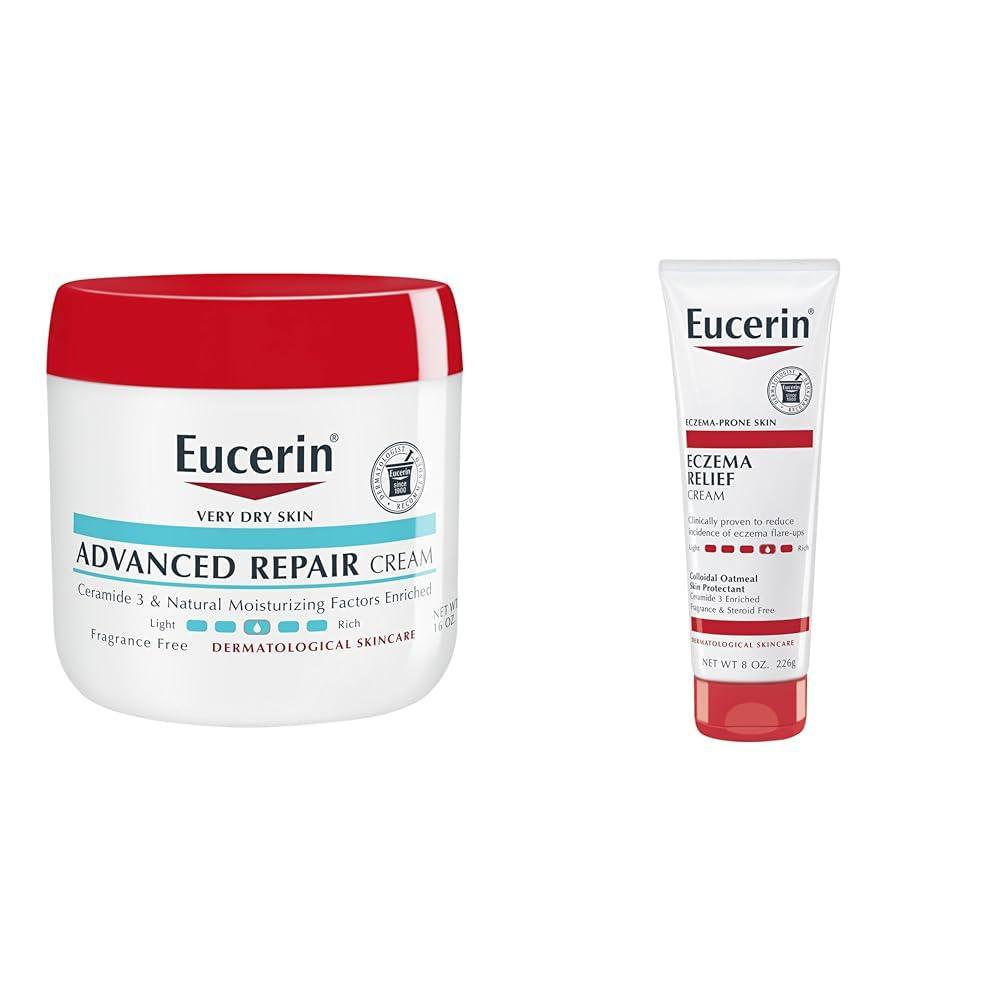 Eucerin Eucerin Advanced Repair 16 Oz Body Cream Eczema Relief 8 Oz Cream Bundle