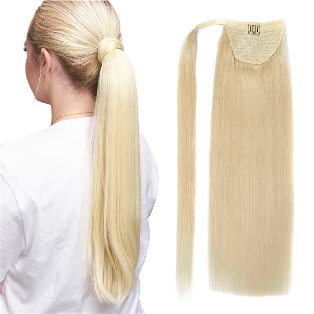 FInspiational Human ponytail Hair Straight Russian Machine Remy ponytail Tail Extension 2# Dark Brown 613# Blonde 120G 24Inch Clip In Wig #6 24inches 150g 6 Months With Proper Care