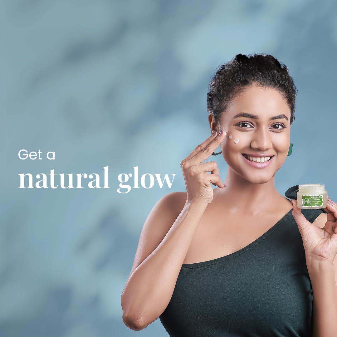 NinthAvenue Basics Green Tea Super Light Gel Moisturizer for Face 50ML, Moisturiser for Oily Skin, Quick Absorbing & Non Sticky Hydrating Gel Moisturizer Cream