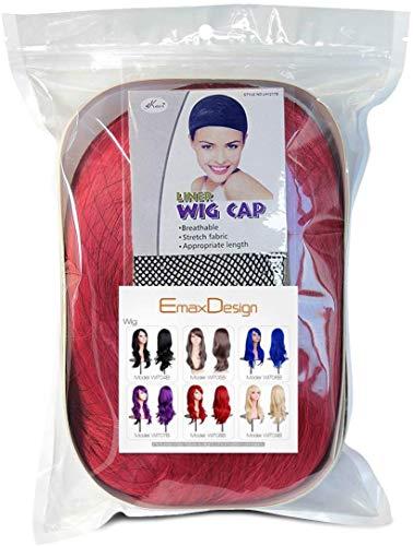 EmaxDesign EmaxDesign Wigs 28 inch Wavy Curly Cosplay Wig With Wig Cap and Comb (Red)