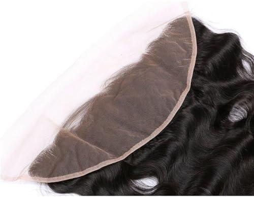 ScAua HD Lace Frontal, Free Part Ear to Ear 13x4 Full Frontal Lace Closure Body Wave with Baby Hair Unprocessed Brazilian Virgin Remy Human Hair Front Closures Top Extensions Natural Color (12 Inch)