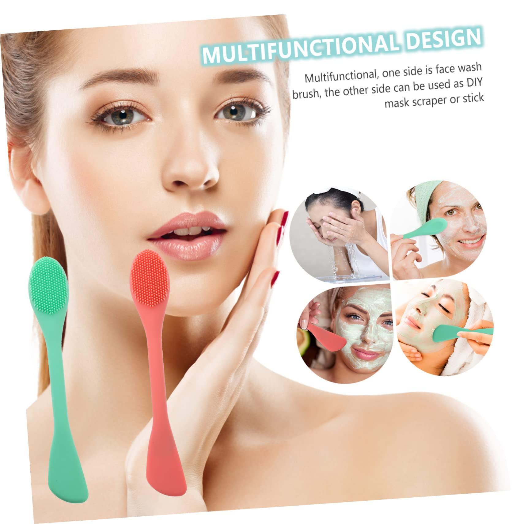 HONMEET HONMEET 2pcs Dual Sided Facial Cleansing Brush Set Gentle Face Wash Tool for Deep Cleaning Makeup Removal & Massage Includes 1 Pine & 1 Brush