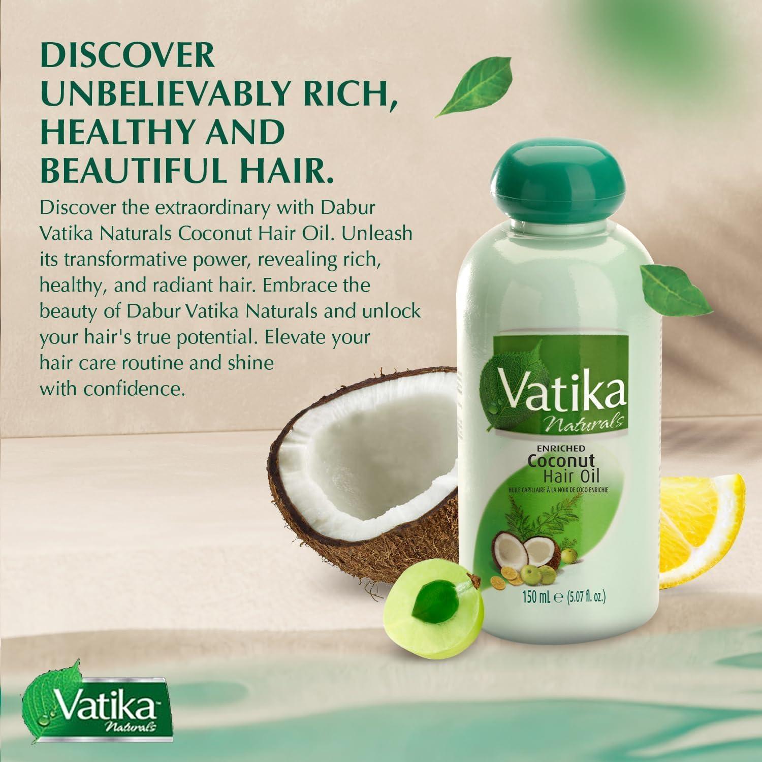Vatika Naturals Dabur Vatika Enriched Coconut Hair Oil 150ml (Pack of 2)