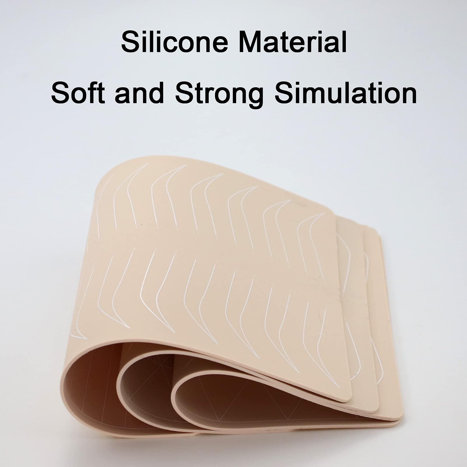Guapa Guapa Silicone Eyebrow Practice Skin Ombre Powder Brows Fake Skin Sheet Double Sides Microblading Practice Skin for Tatto Artists and Beginners (1 piece)