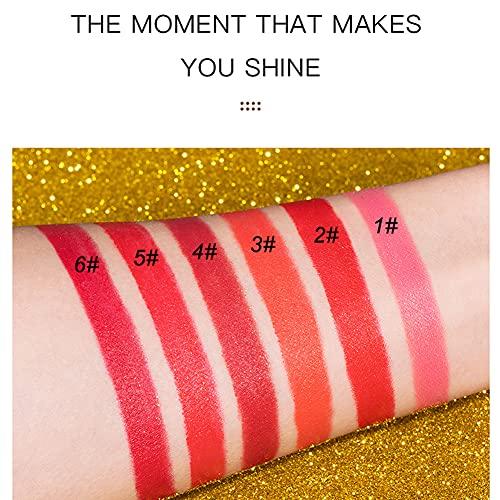 CREAMOON CREAMOON Glitter Lipstick Moisturizing Makeup Velvet Matte Gold Waterproof Lip stain Gold Lipstick Sexy Shiny Red Cosmetics Pigment Nude Rouge Lip Makeup for Weding or Daily