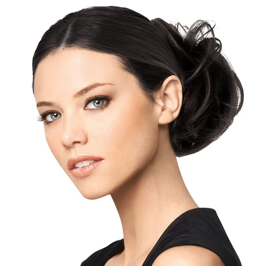 HairDo Modern Chignon Color R2 EBONY - Hairdo Extensions Claw Clip Loose Hair Bun Tru2Life Heat Friendly Synthetic Soft Waves Hairpiece