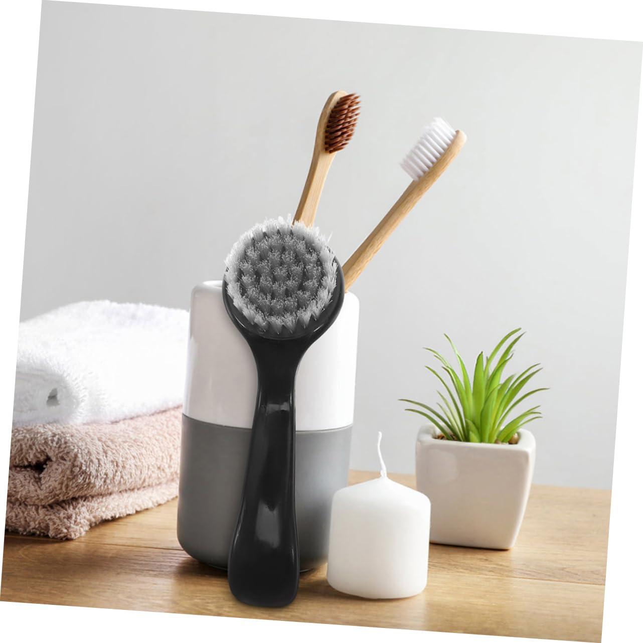 FOMIYES FOMIYES Facial Cleansing Brush Set 6pcs Manual Face Brush Face Wash Scrubber Exfoliating Tool for Travel Black Handle Round Head