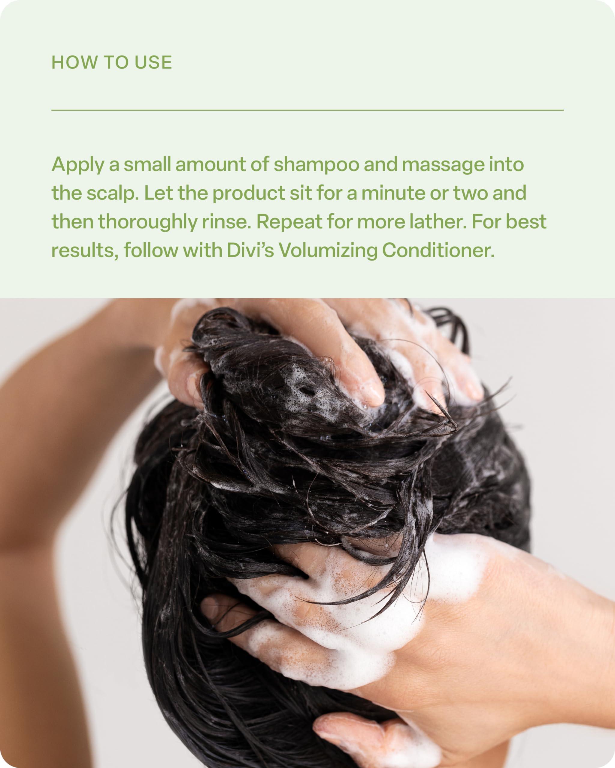 divi divi Volumizing Shampoo for Women and Men - Lightweight Volume Shampoo for Fine Hair - Formulated to Cleanse, Nourish and Balance the Scalp, 12 Fl Oz.