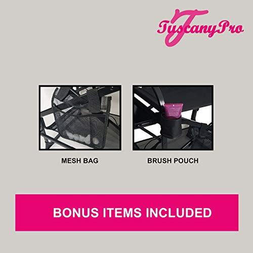 Tuscany Pro Tuscany Pro Portable Makeup Artist Chair - Perfect for Makeup, Salons, Movie Sets - Italian Design - Adjustable Seat Height - Carry Bag Included
