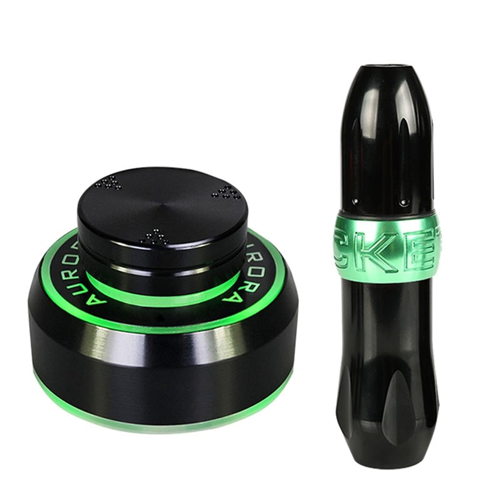 MAXS Rocket Motor Tattoo Machine Professional Tattoo Kit Rotary Tattoo Pen with Tattoo LCD Power Supply for Coil And Rotary Tattoo Gun Machine,Green