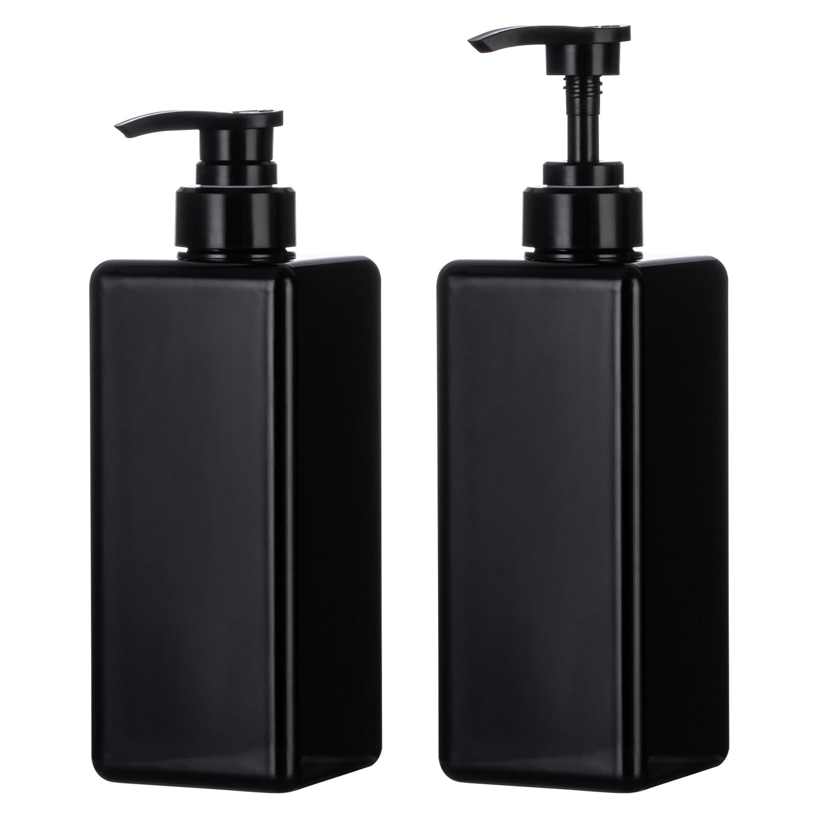 Yebeauty Yebeauty Pump Bottle Dispenser, 22oz 650ml Empty Plastic Shampoo Pump Dispenser Shower Soap Dispenser Refillable Liquid Containers for Conditioner Body Wash, Bathroom Kitchen, 2 Pack Black
