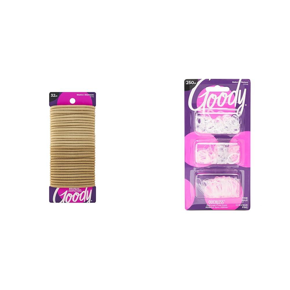 GOODY Goody 32 Blonde and 250 Clear Ouchless Elastic Hair Ties