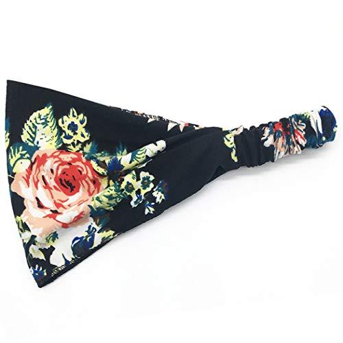 Bohend Bohend 10Pack Boho Headbands Wide Flower Hair Band Boho Bandeau Stretchy Athletic Daily Use Hair Accessories for Women and Girls (D)