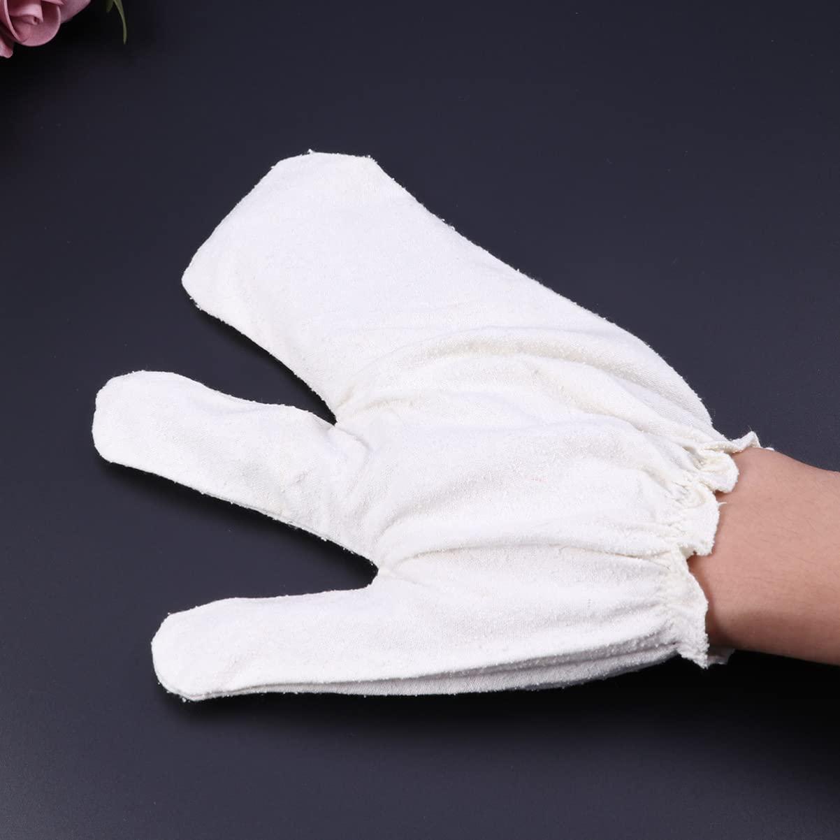 OHPHCALL OHPHCALL Bath Mitts Silk Gloves for Massage Bath Gloves Korean Scrub Mitt Back Washer Sponge Loofah Glove Body Scrubber Loofah Exfoliating Glove Bath Scrubber for Body Shower Gloves White