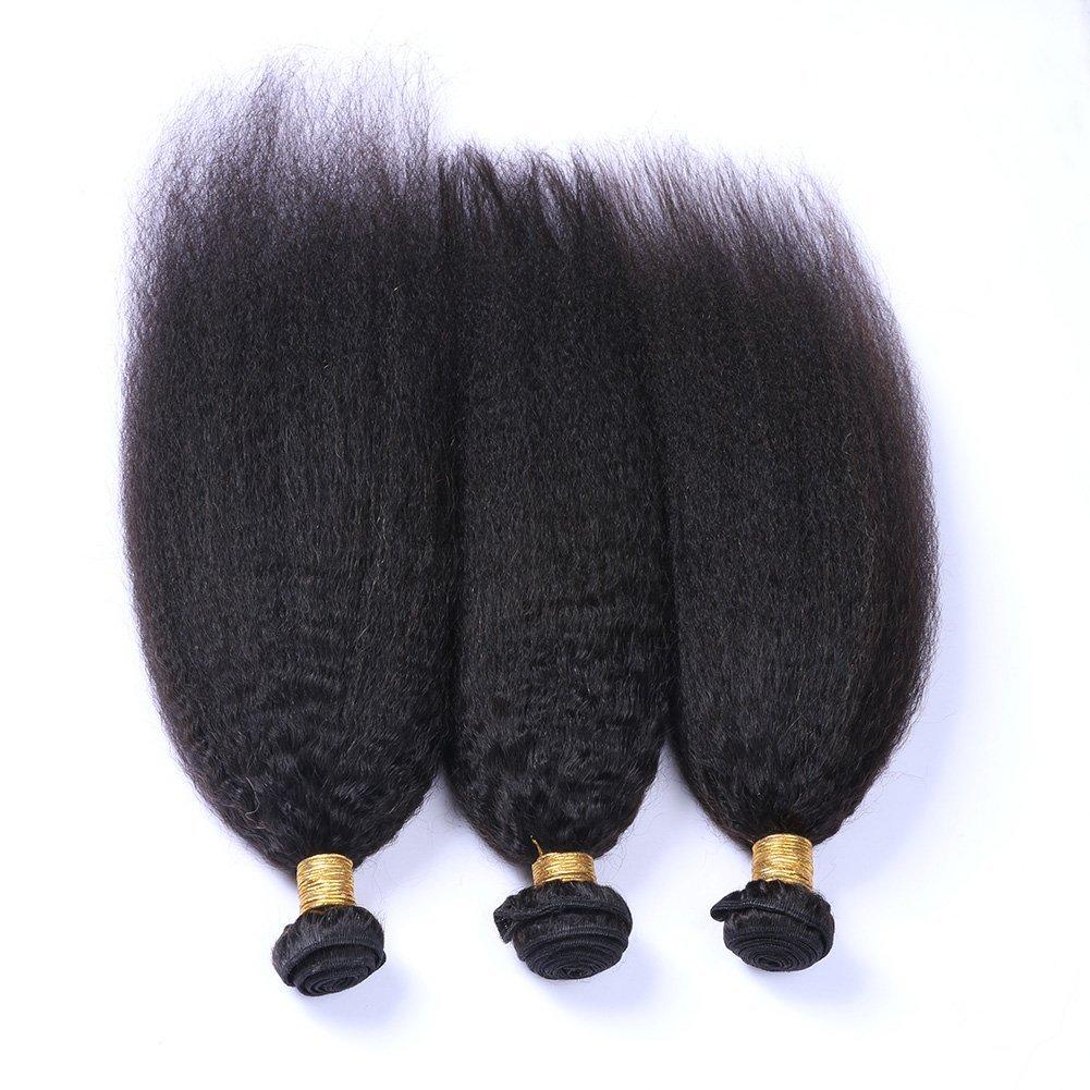 Tony beauty hair Tony Beauty Hair 7A Yaki Straight Human Hair Weave 3Pcs Lot Italian Coarse Hair 100G/Set 100% Brazilian Virgin Hair Extensions(14" 16" 18")