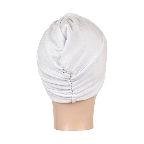 Landana Headscarves Landana Headscarves White Classic Turban with Twist/Knot Front