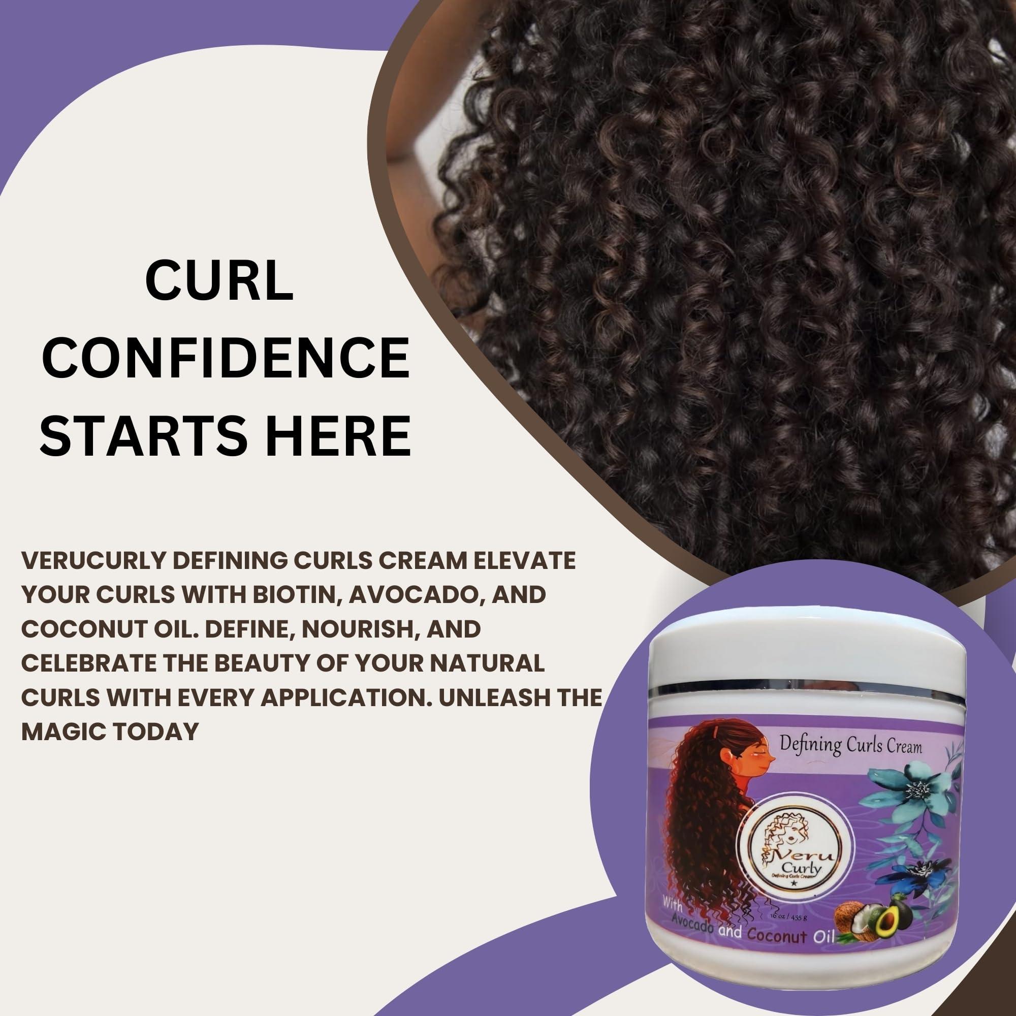 VeruCurly Curl Cream for Wavy Hair - (32 Oz) Pack of 2 - Curl Defining Cream For Non-Sticky, Hydrating & Smooth Curls With Breakage Protection - Maintains Moisture for Men and Women